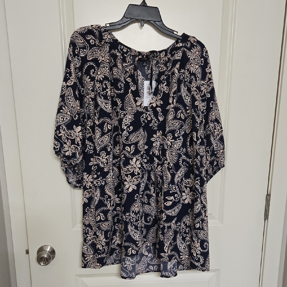 Torrid Navy Paisley Top